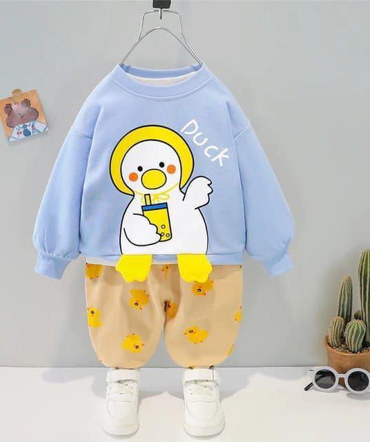 2 Pc Boy's Fleece Printed Sweatshirt Tracksuit