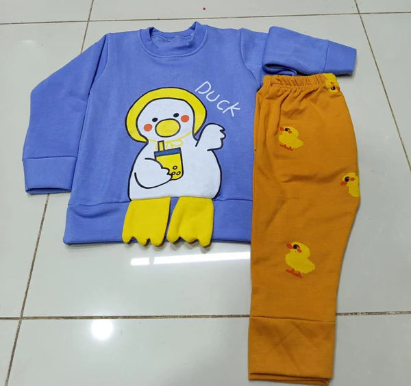 2 Pc Boy's Fleece Printed Sweatshirt Tracksuit