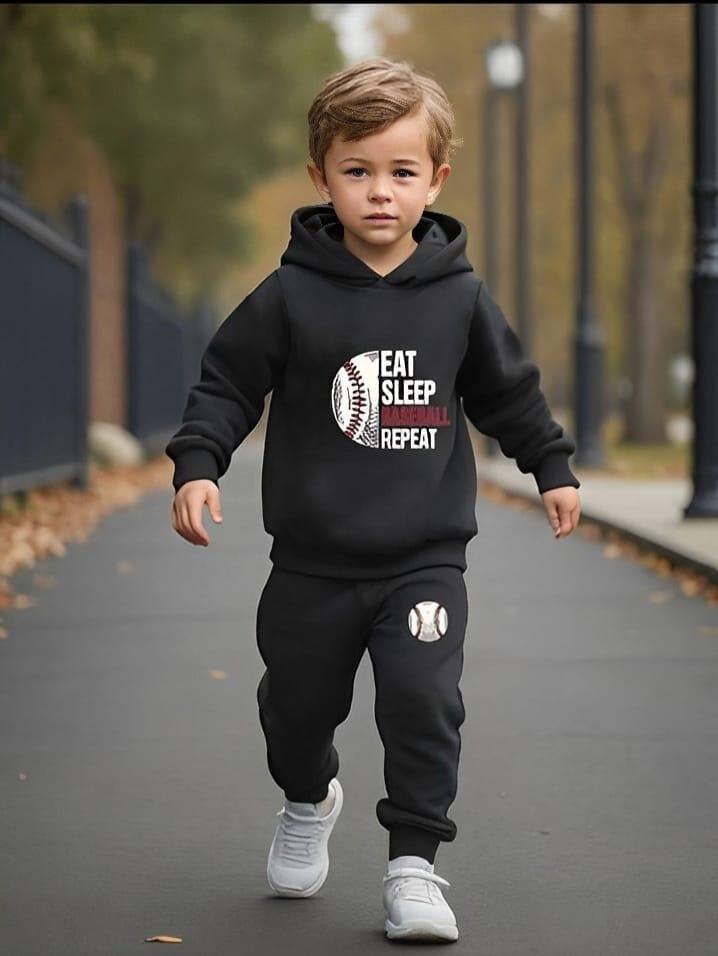 2 Pcs Boy's Micro Printed Tracksuit